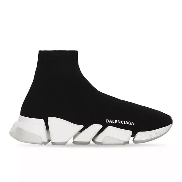 Balenciaga Speed 2.0 Clear Sole Recycled Knit Sneakers - Picture 1 of 10